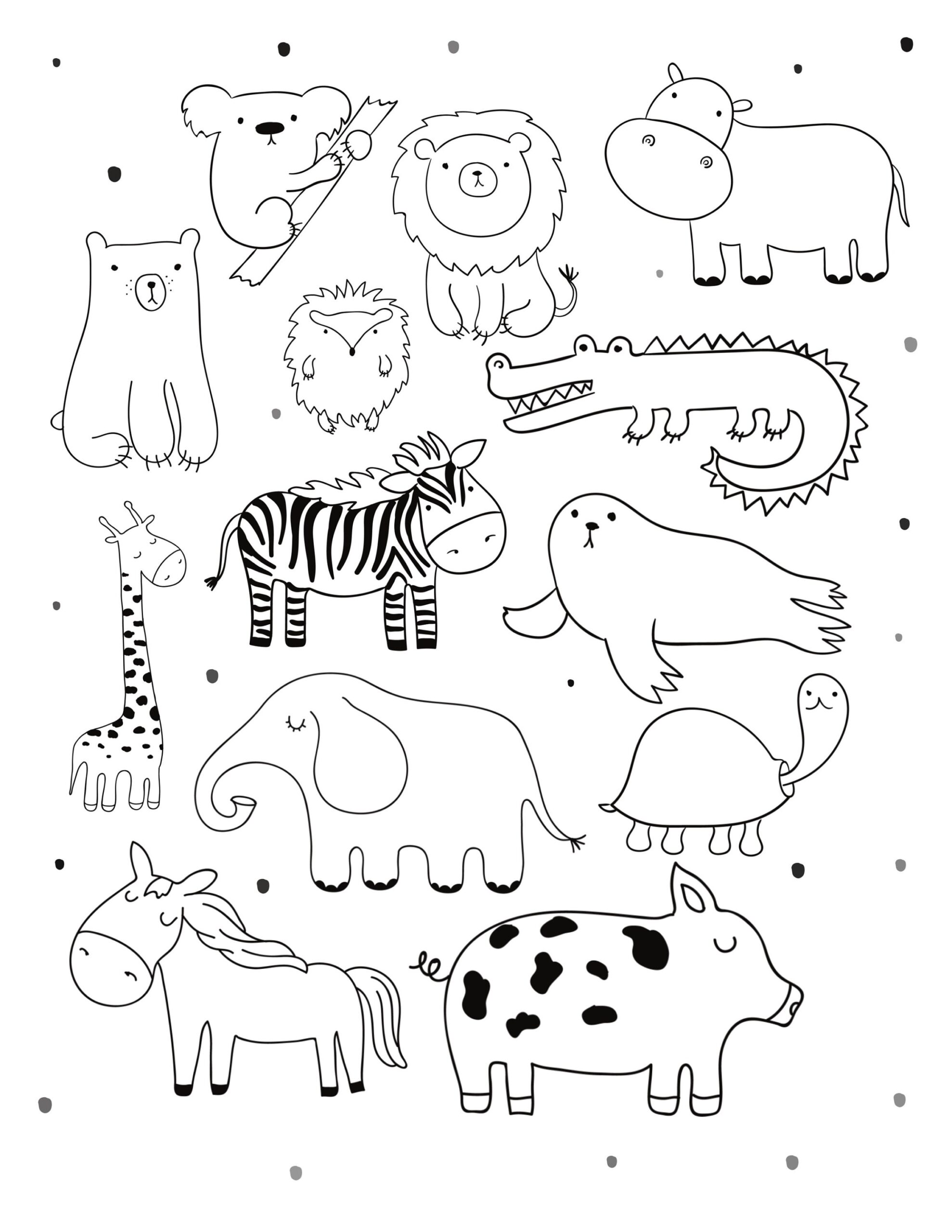 Zoo Animal Coloring Page For Kids Printable Coloring Page Zoo 