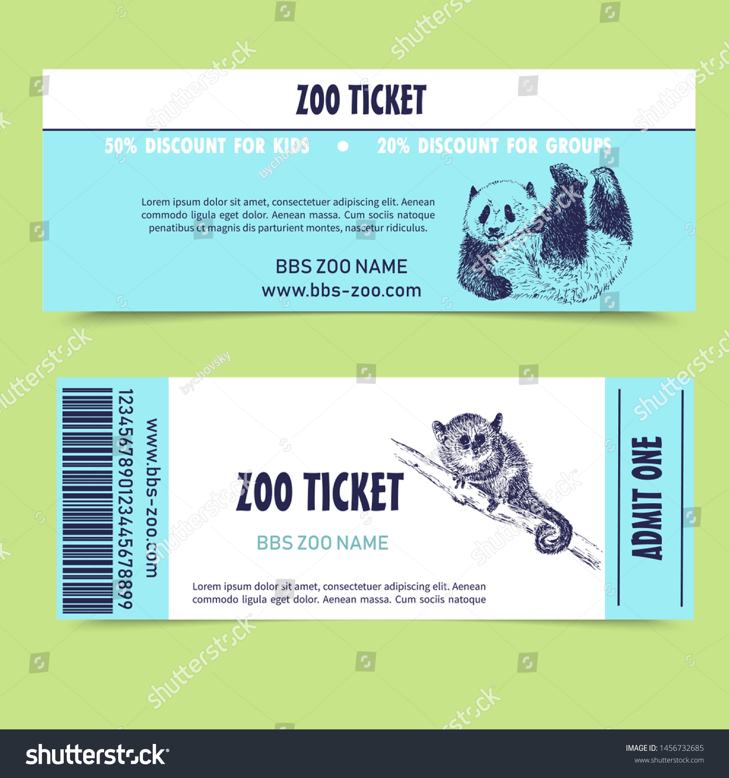 Zoo Tickets Car Coupon Template Rare Stock Vector Royalty Free 